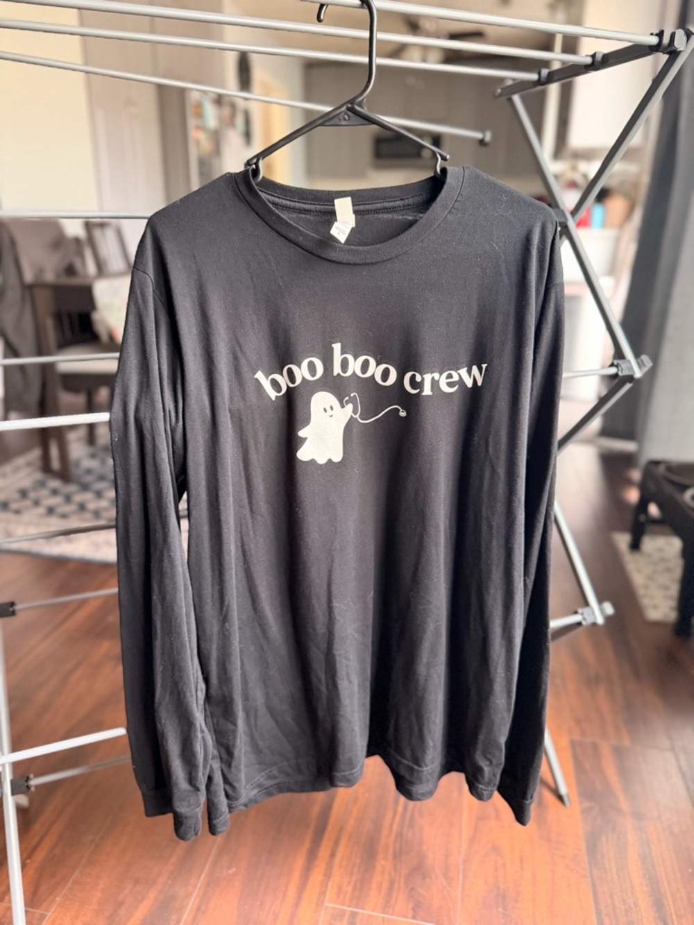 Boo Boo Crew Black Graphic Long Sleeve Tee